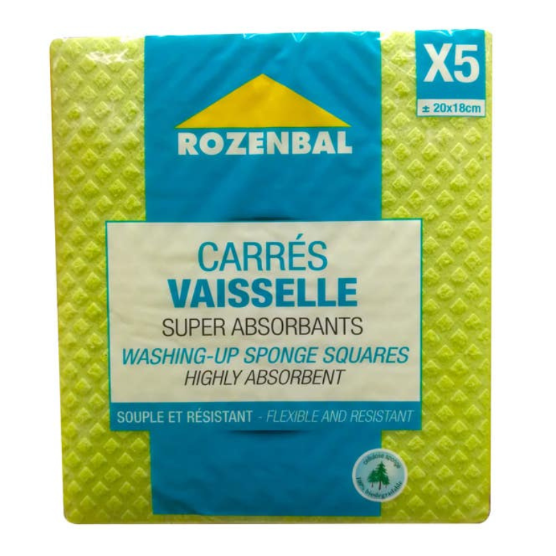 Rozenbal - Éponges Carrés Vaiselles - x5