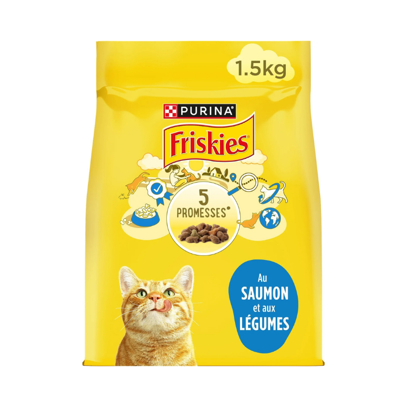 Friskies - Croquettes Saumon Légumes - 1,5kg
