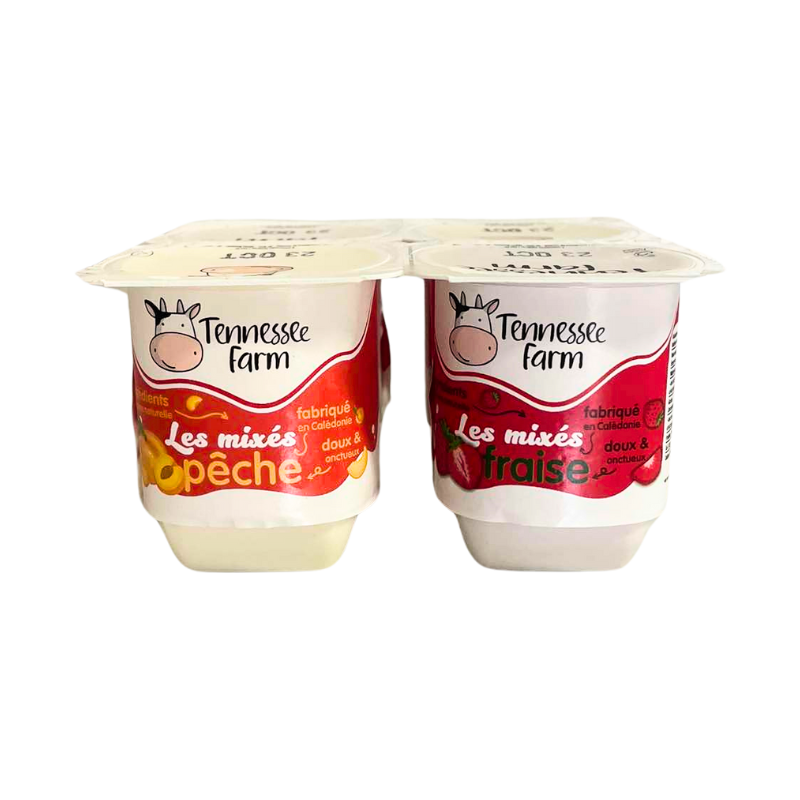 Tennessee Farm - Yaourt Mixe Fraise Pêche - 4x100g