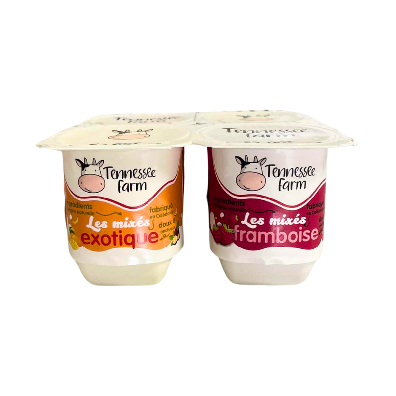 Tennessee Farm - Yaourt Mixe Framboise Exotique - 4x100g