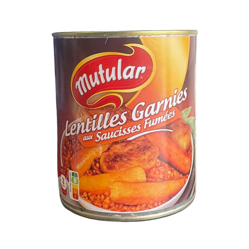 Mutular - Lentilles Garnies aux saucisses fumées - 840g