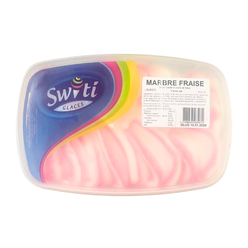 Switi - Glace Vanille Coulis Fraise - 2L
