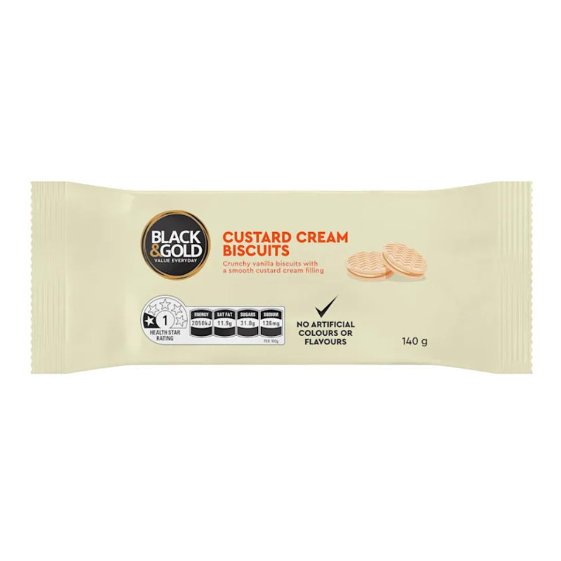 Black & Gold - Biscuits Custard Cream - 140g