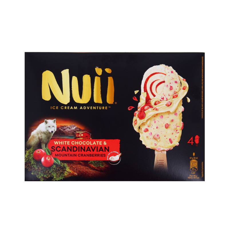 Nuii - Glace Chocolat Blanc Cranberries - 4U