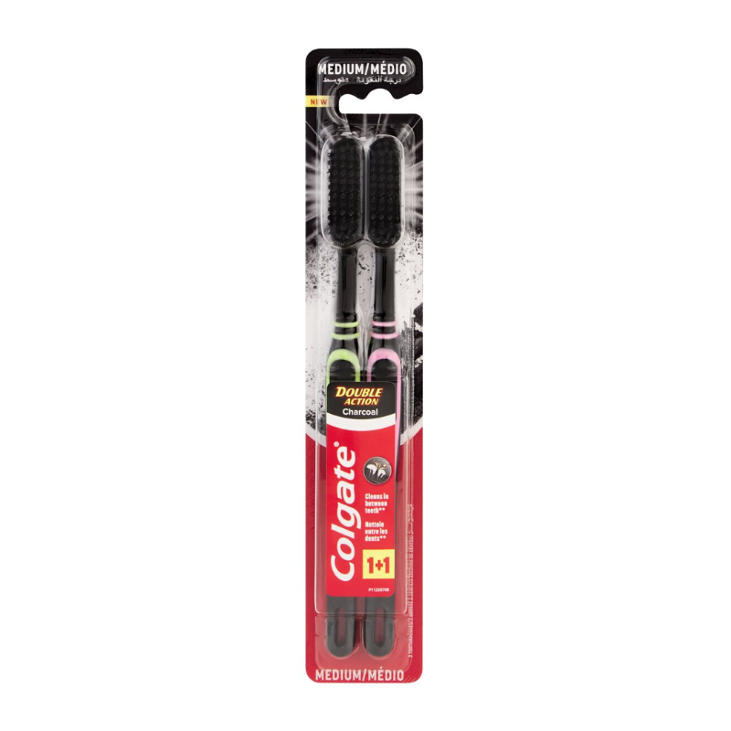 Colgate - Brosse à dents - Medium Charbon x 2 - 1U