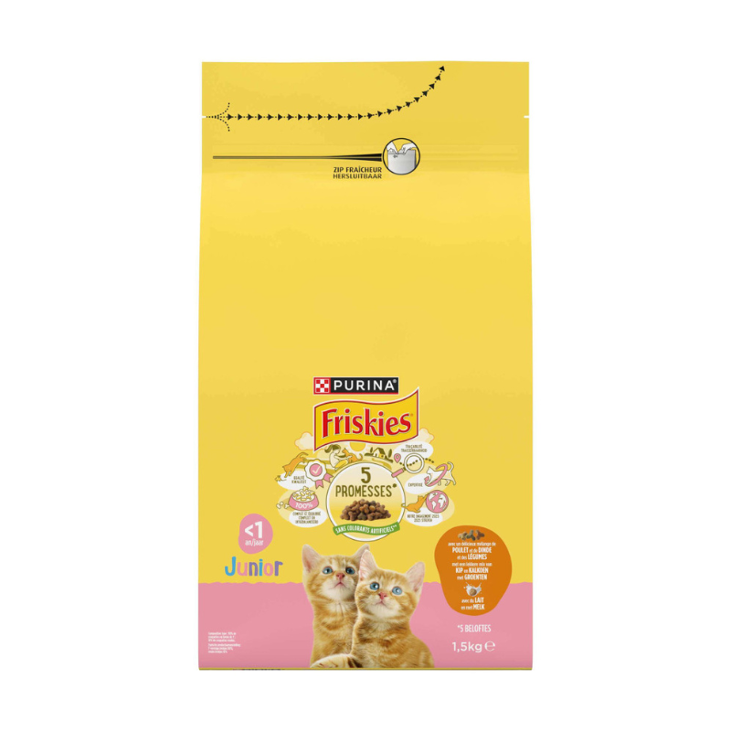 Friskies - Croquettes Junior Poulet - 1,5kg