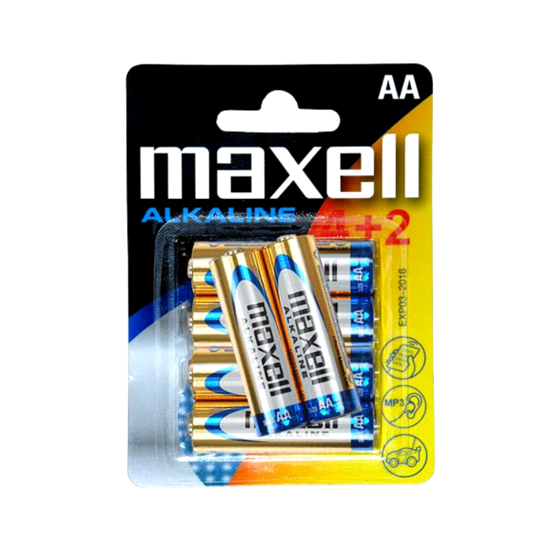 Maxell - Piles AA LR6 alkaline - 4+2