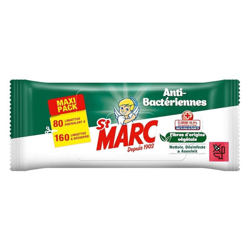 St-Marc - Lingettes - Anti-Bactériens - x 80