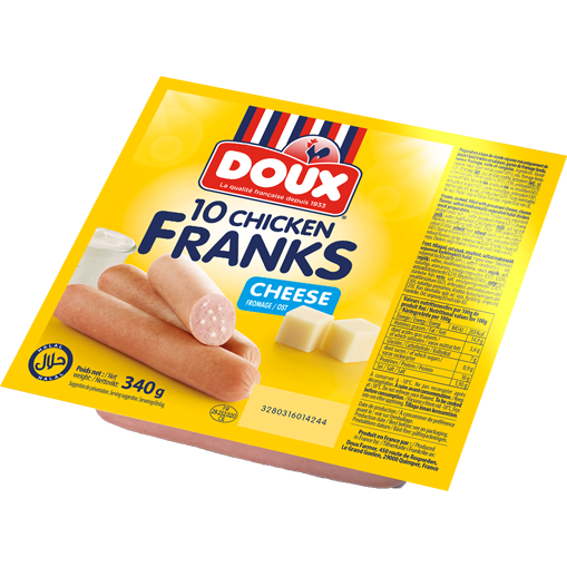 [E00022042] Doux - Saucisses de poulet fromage - 340g