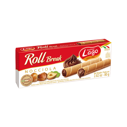 [E00027185] Lago - Biscuits Rolls Break Noisette - 80g
