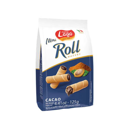 [E00027183] Lago - Biscuits Mini Rolls Break Choco - 125g