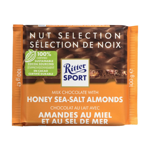 Ritter - Chocolat au Lait Amandes Miel - 100g