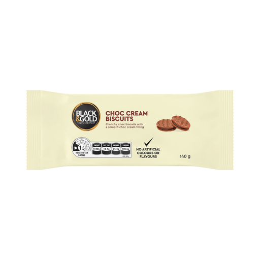 [E00056005] Black & Gold - Biscuits Chocolat Cream - 140g