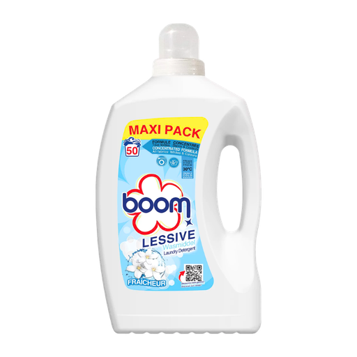 Boom - Lessive Liquide 50M - Fraicheur - 2,65L