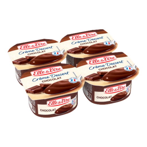 [E00004177] Elle&Vire - Crème Dessert Chocolat Noir - 4x125g