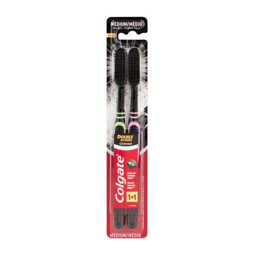 Colgate - Brosse à dents - Medium Charbon x 2 - 1U