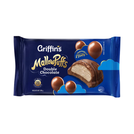 [E00028052] Griffin's - Choc Mallowpuffs Double Choco - 200g