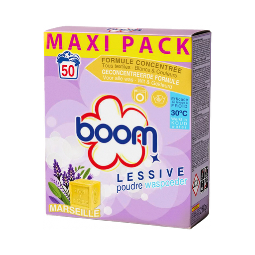 Boom - Lessive Poudre 50M - Savon de Marseille - 2,5kg