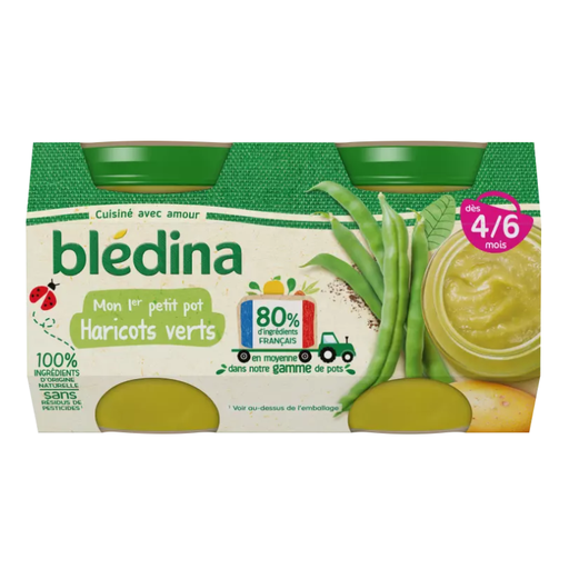[E00017270] Blédina - Purée pot - Haricots Verts - 2x130g
