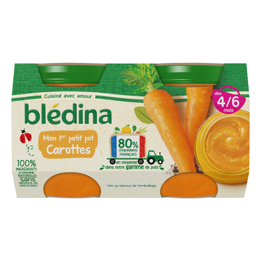 [E00017271] Blédina - Purée pot - Carotte - 2x130g