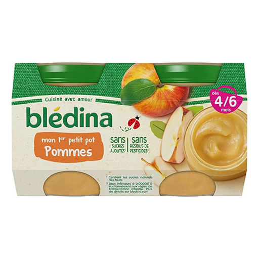 [E00017272] Blédina - Compote pot - Pommes - 2x130g