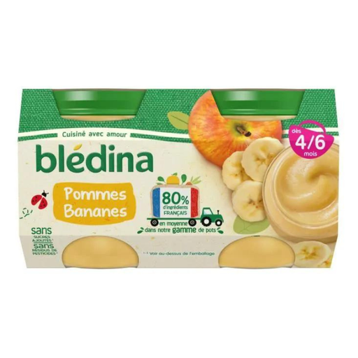 [E00017273] Blédina - Compote pot - Pommes Bananes - 4x130g