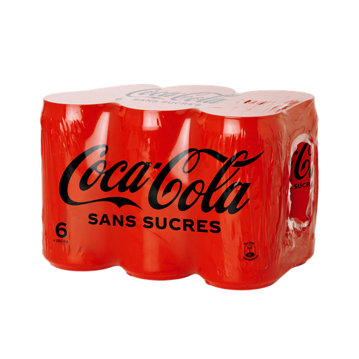 [E00015001] Coca-Cola - Sans sucre - Pack x 6 - 25cl