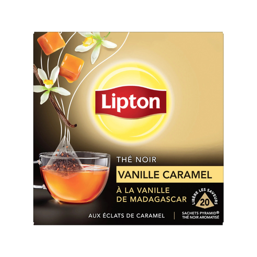 [E00006027] Lipton - Thé noir Caramel Vanille x 20s - 34g
