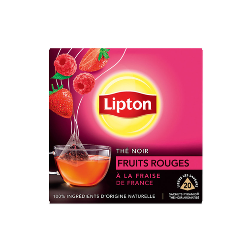 [E00006028] Lipton - Thé noir Fruits Rouges  x 20s - 30g