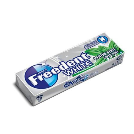 [E00038005] Freedent - Chewing Gum - White Menthe verte - 14g