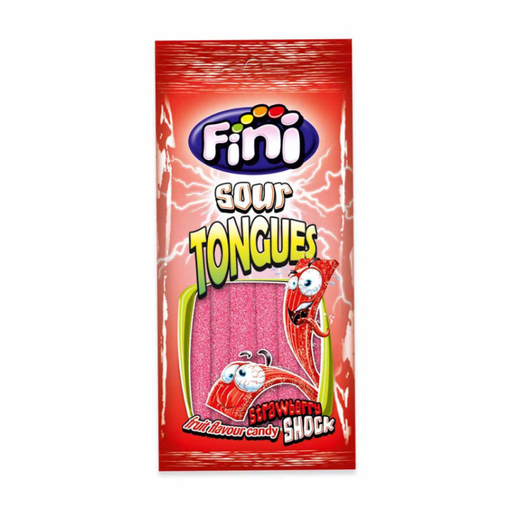 [E00032010] Fini - Tongues Fraise acidulés - 100g