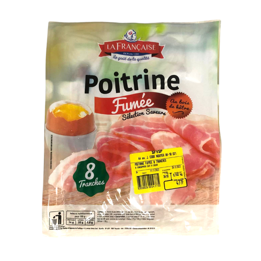 [E00031010] La Française - Poitrine fumée x8 - 100g
