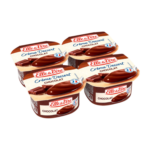 [E00022003] Elle&Vire - Crème Dessert Chocolat - 4x125g