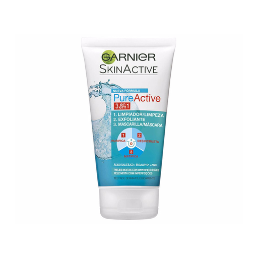 [E00002054] Garnier - Nettoyant Pure Active 3en1 - 150ml