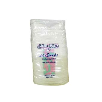 [E00017244] Coton plus - Carrés à démaquiller - x40