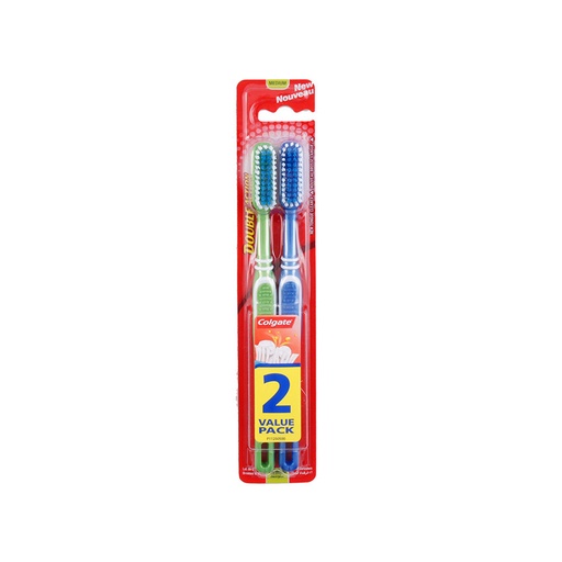 [E00007009] Colgate - Brosse à dents - Medium x 2 - 1U