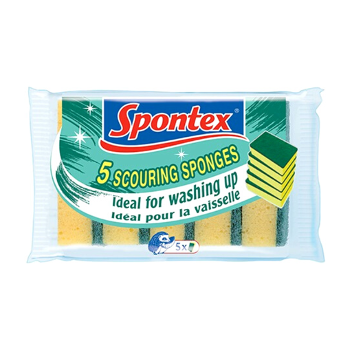 [E00002065] Spontex - Éponges Mousse à Récurer - x5